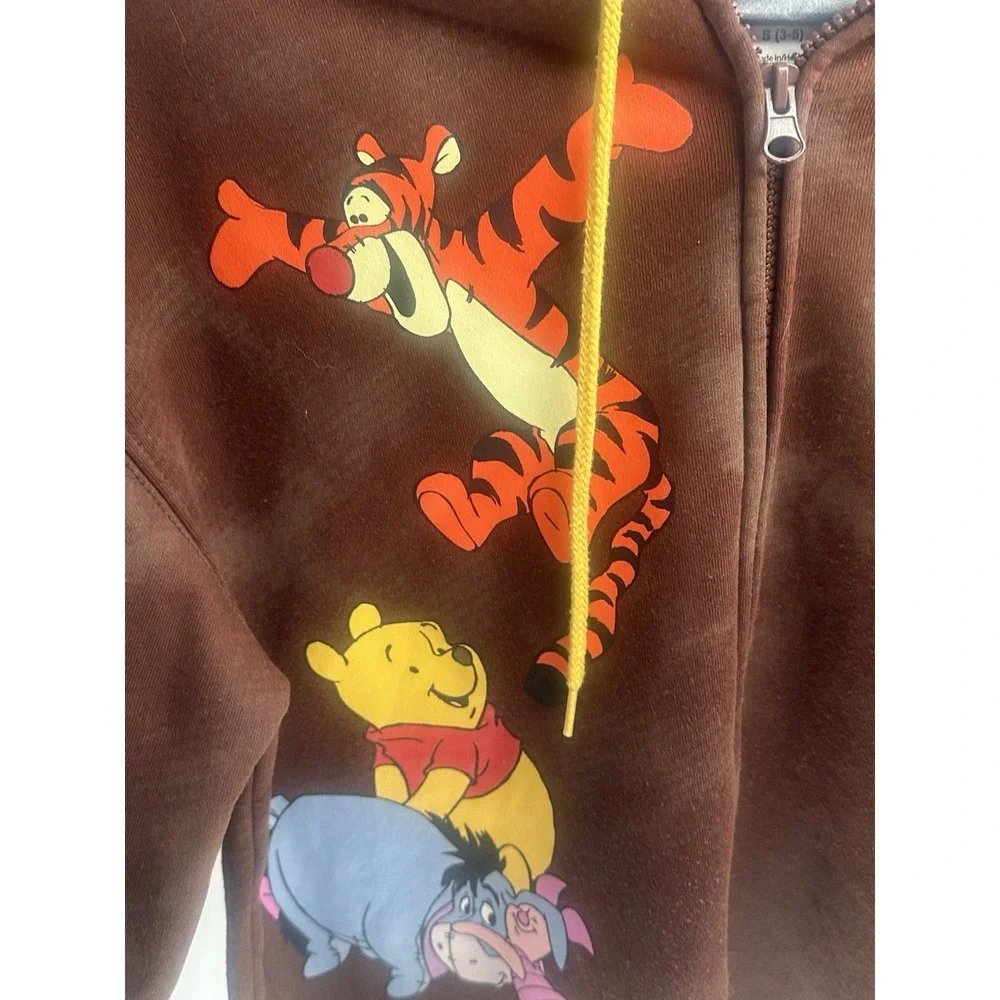 Disney Winnie The Pooh Zip Up‎ Hoodie Womens S Juniors Brown - Picture 4 of 8